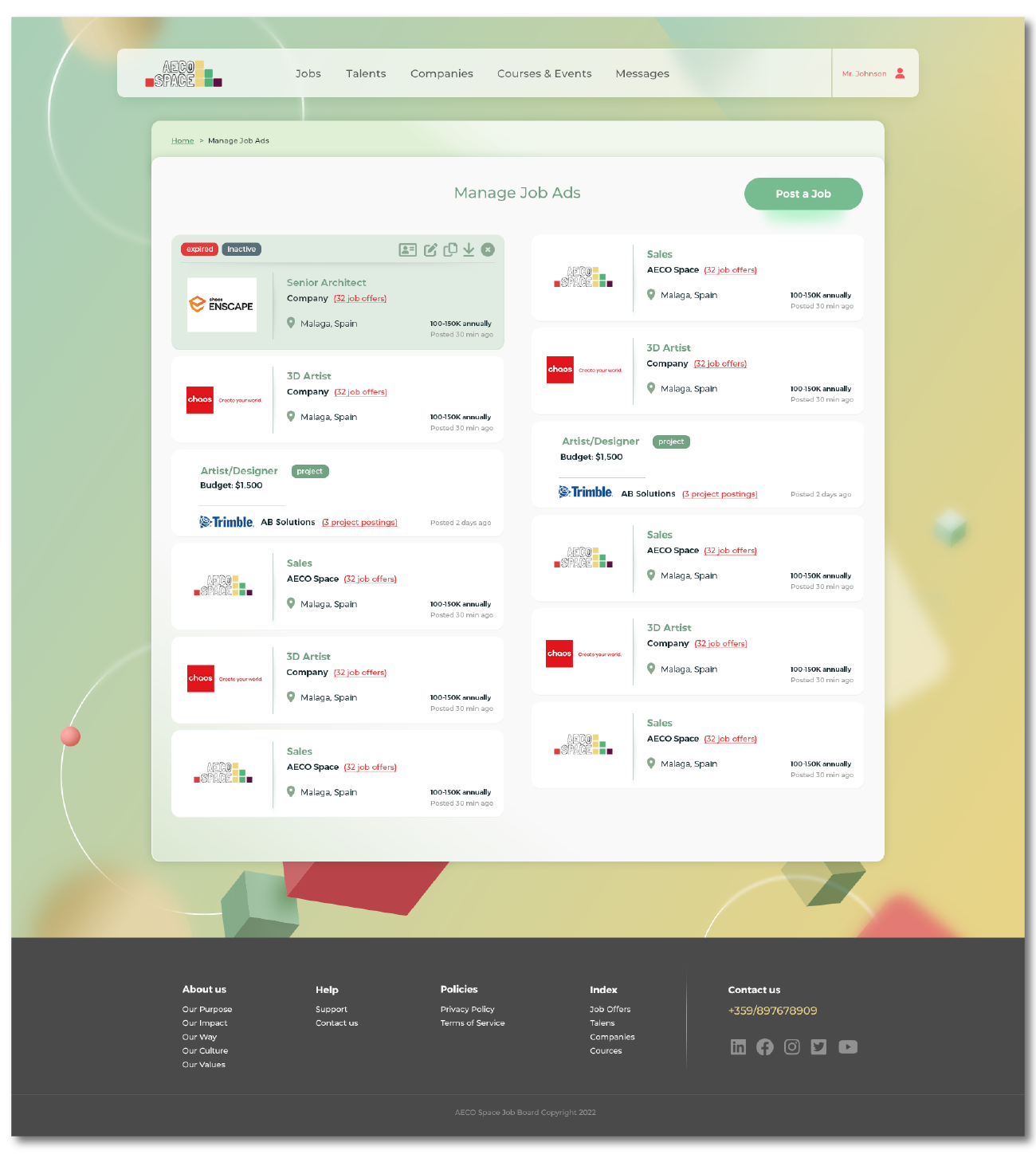 Manage job ads on AECO Space Manage job ads on AECO Space