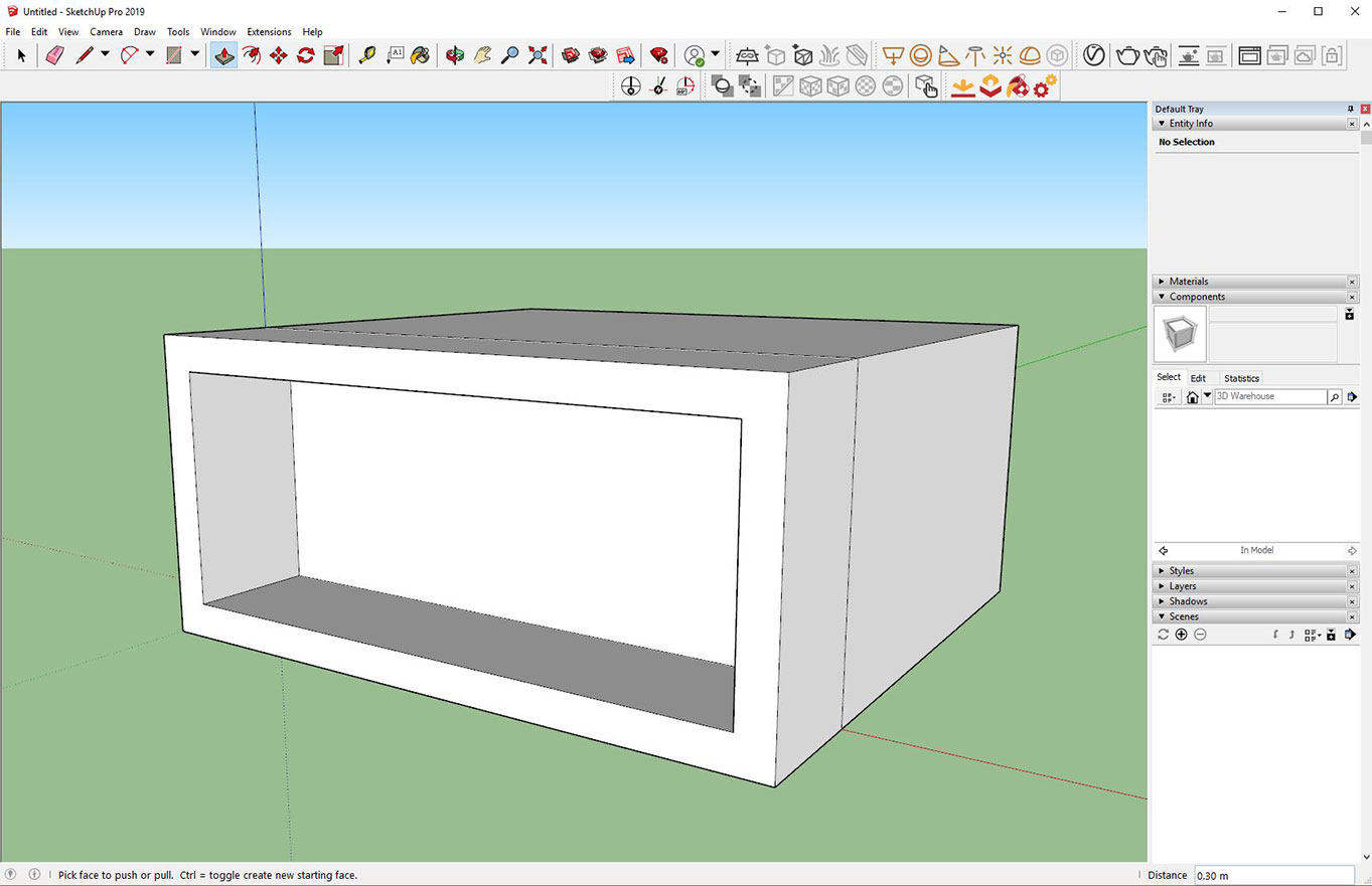 extrude a face SketchUp