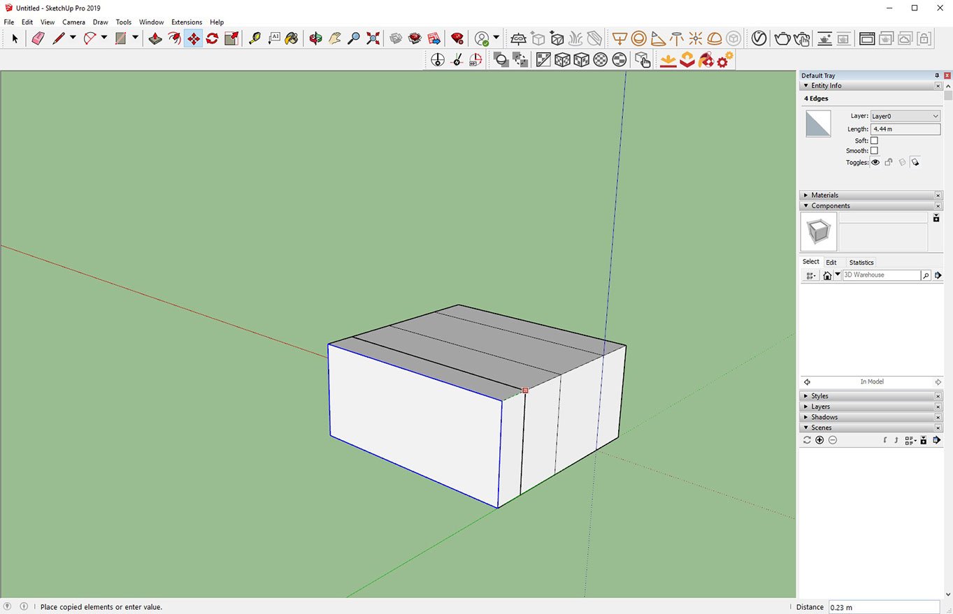 adding a loop on an already created piece of geometry SketchUp