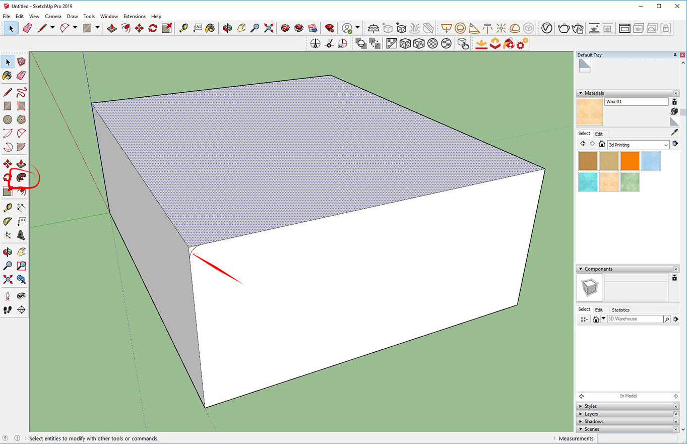 bevel an edge SketchUp