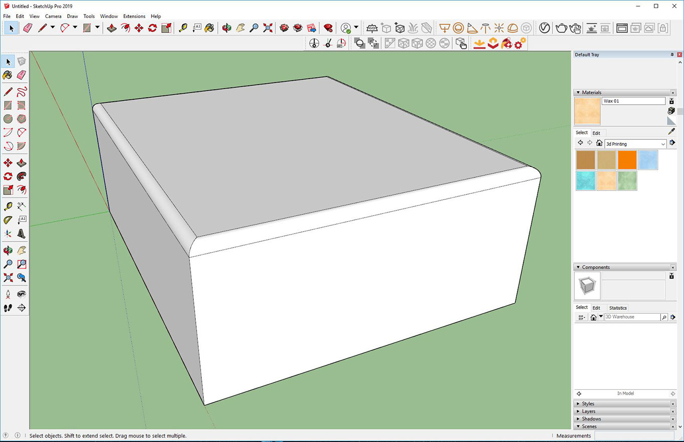 Bevel an edge in SketchUp