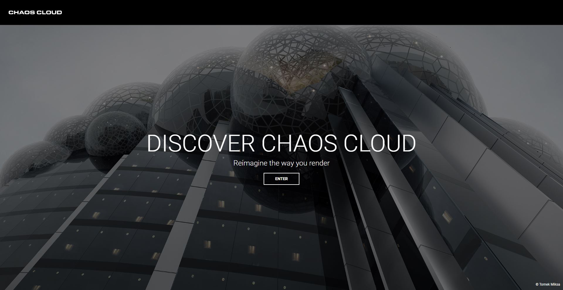 Screenshot of opened Chaos Cloud with Discover Chaos Cloud heading. 