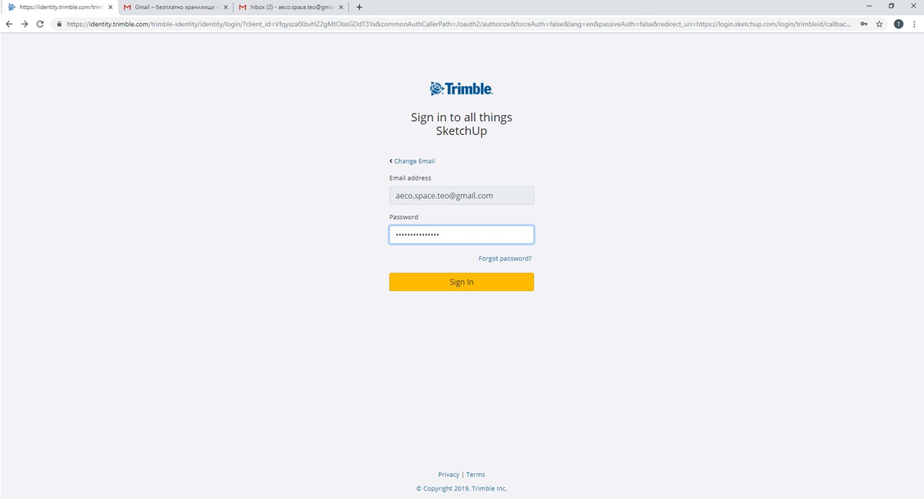 Sign in to Trimble Account