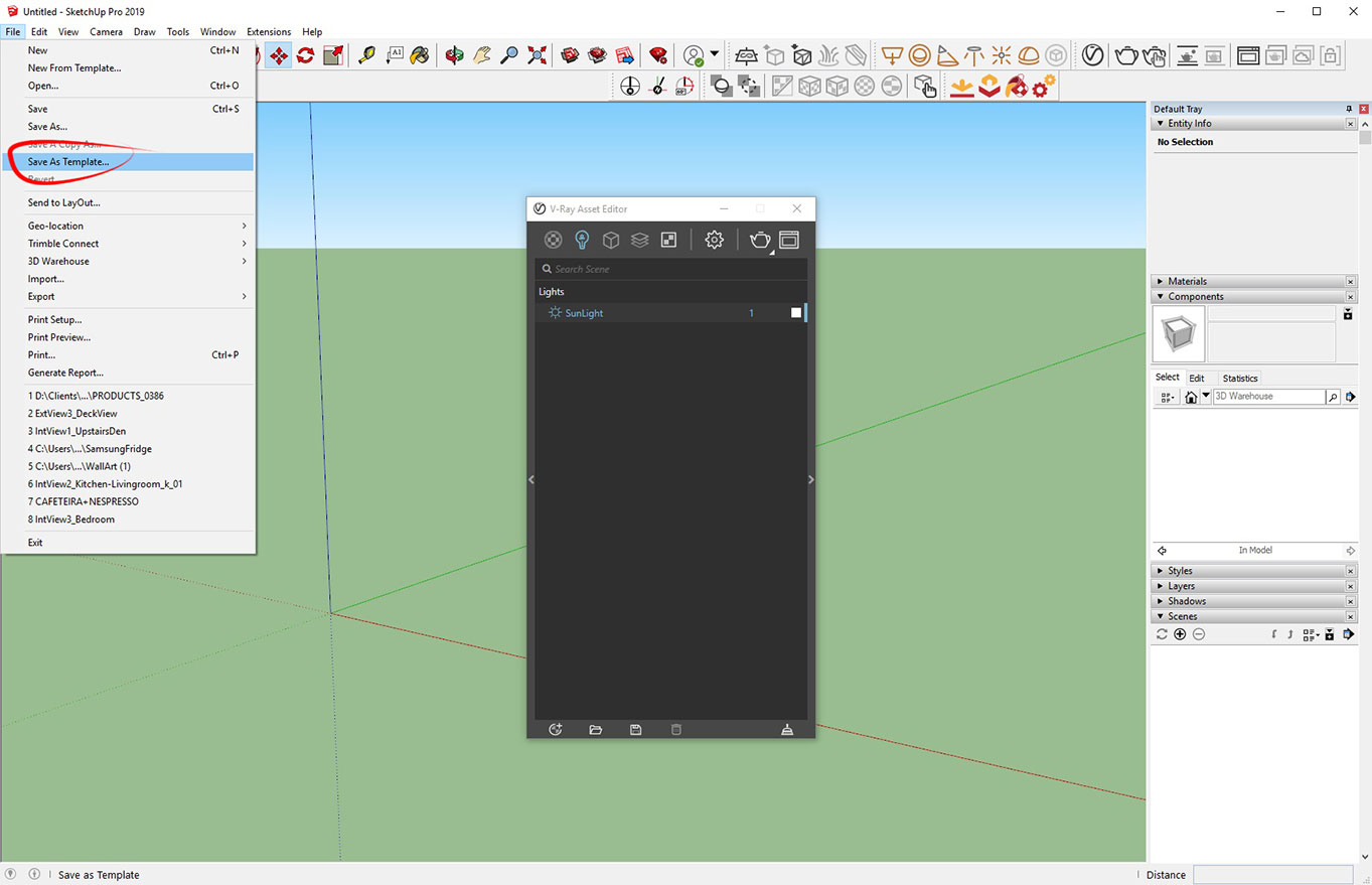 Save Template in SketchUp