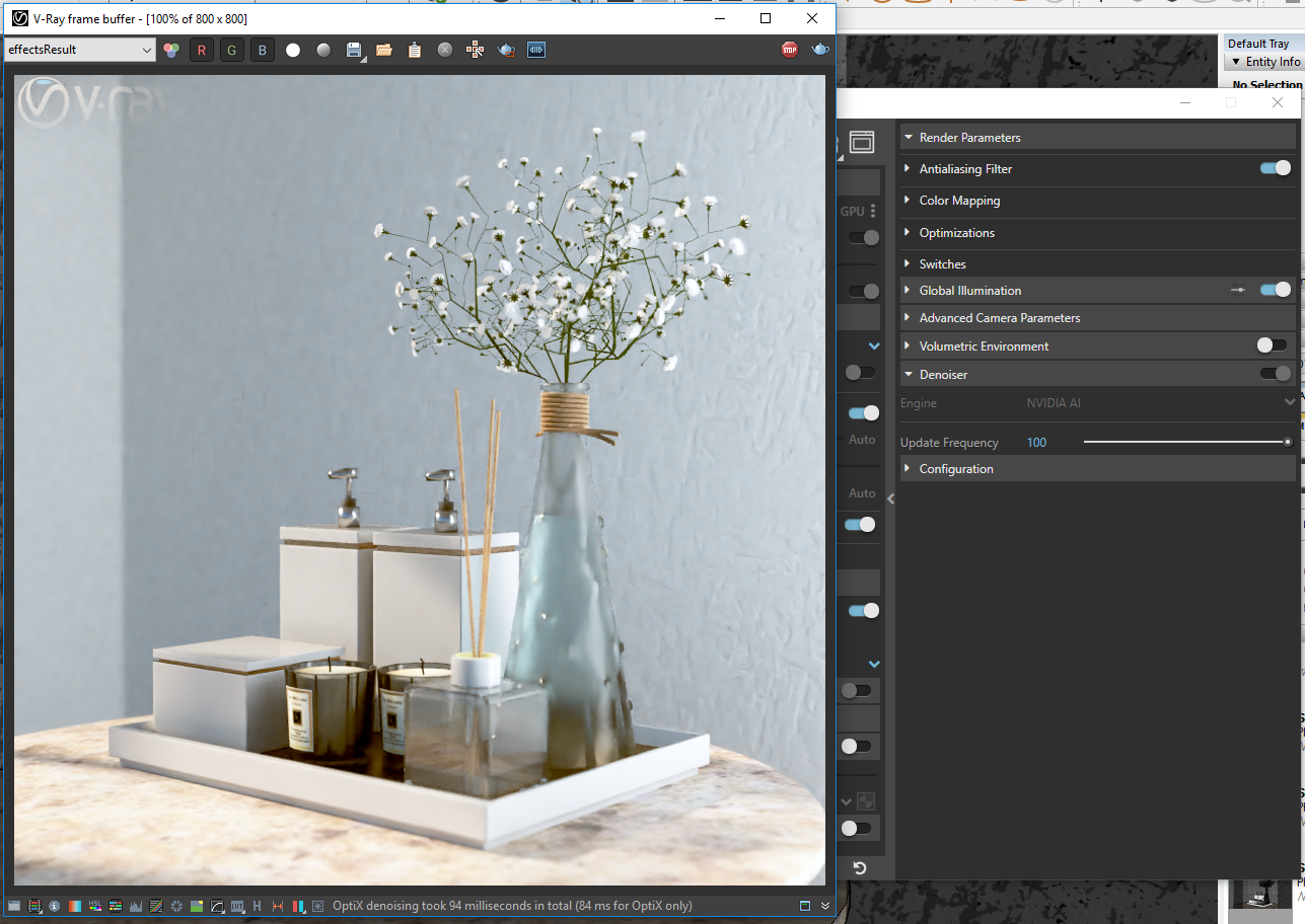 8 Screenshot of V-Ray rendering interior scene.