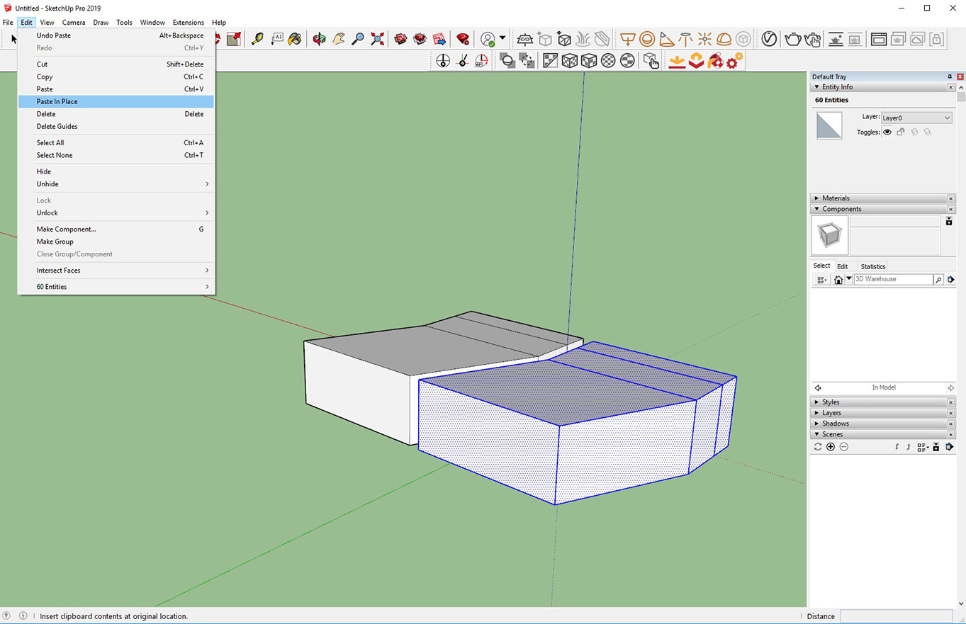 Paste in Place Functionality in SketchUp