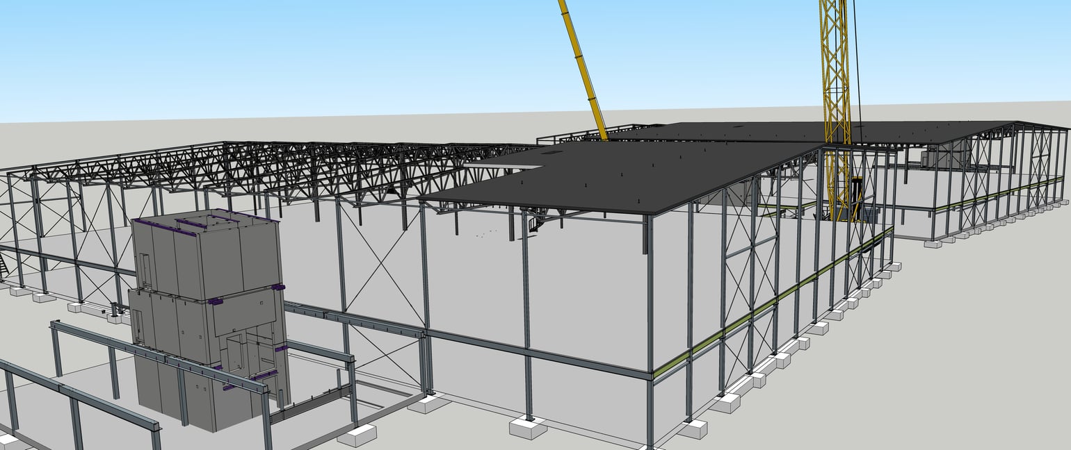 A 3D SketchUp model allows the Northpower Stålhallar team to visualize what they want to build