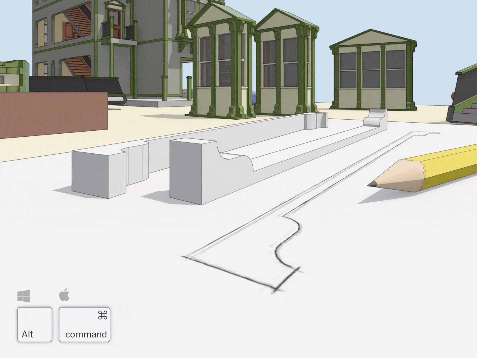 Linear inference toggles for the Line tool in SketchUp